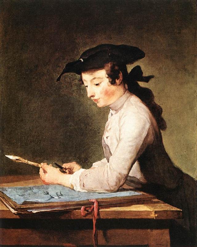 jean-Baptiste-Simeon Chardin The Draughtsman France oil painting art